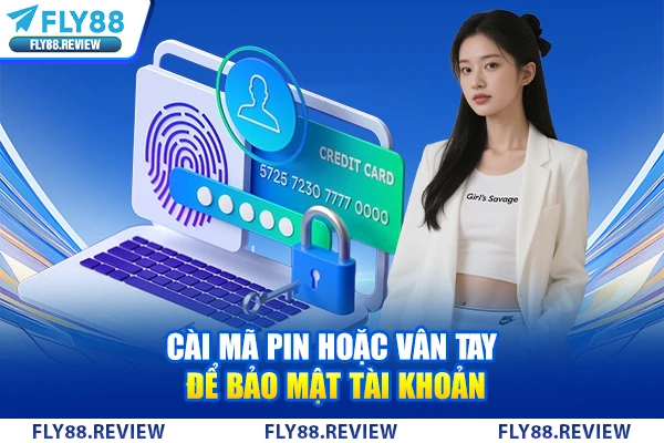 Cài mã PIN hoặc vân tay để bảo mật tài khoản