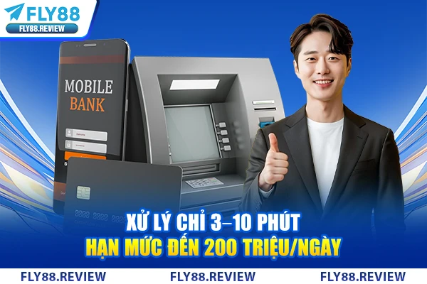 Xử lý chỉ 3–10 phút, hạn mức đến 200 triệu/ngày Xử lý chỉ 3–10 phút, hạn mức đến 200 triệu/ngày